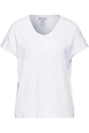 Street one Kurzarmshirt - Basic T-Shirt - kurzarm Shirt einfarbig - leichtes Damenshirt weiß 40