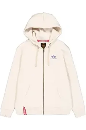 Alpha Industries Hoodie Men - Hoodies Basic Zip Hoodie Small Logo weiß L