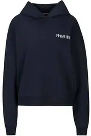 19V69 Italia Hoodie KARA ITALIA mit dezentem Schriftzug und Destroyed-Effekten, urbaner Look blau XL