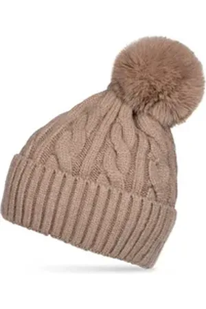 CASPAR Bommelmütze MU218 Warme Damen Bommelmütze Zopfmuster extra warm mit Teddy Fleece Futter