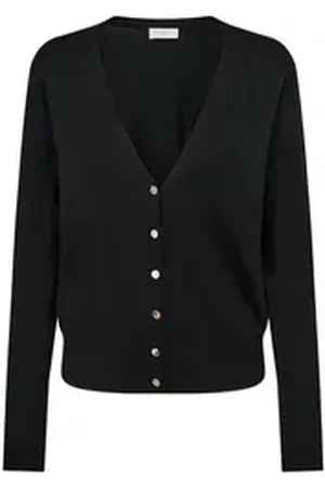Freequent Cardigan FQKATIE mit Knöpfen am Ärmel schwarz XXL