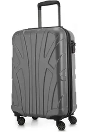 SUITLINE Handgepäckkoffer S1, 4 Rollen, Trolley 55x35x20 cm Bordgepäck Koffer Doppelrollen 34 L silberfarben