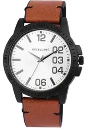 Excellanc Quarzuhr 295072500186 Herrenuhr Lederimitat, braun