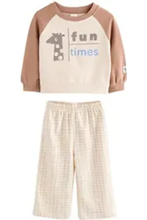 Next Sweatanzug Sweatshirt und Jogginghose 100 % Baumwolle, Set (2-tlg) braun 86-92 (1,5-2 J.)
