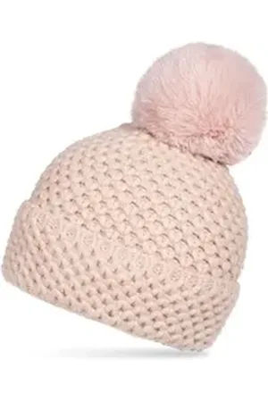 CASPAR Bommelmütze MU219 Warme Damen Bommelmütze Strickmuster extra warm mit Teddy Fleece Futter rosa