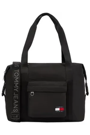 Tommy Hilfiger Weekender TJM ESS DAILY DUFFLE, Men Umhängetasche, Henkeltasche, Reisetasche mit Schulterriemen schwarz