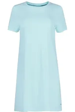 Skiny Longshirt Night in Sleepshirt mit kurten Ärmeln blau 44