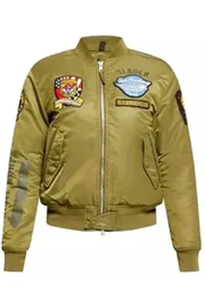 Blauer Bomberjacke Blauer USA Damen Jacken, BLAUER USA Damen Bomber Military Patch Stehkragen