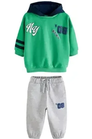 Next Jogginganzug College-Jogginganzug mit Hoodie 100 % Baumwolle (2-tlg) grün 80-86 (12-18 Mon.)