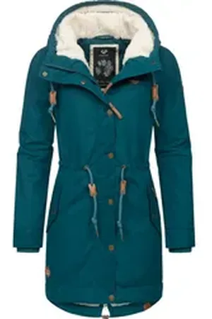 Ragwear Winterjacke YM-Canny stylischer Damen Kurzmantel Parka mit Kapuze grün L (40)