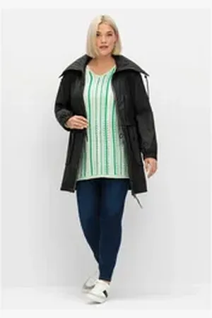 Sheego Outdoorjacke Große Größen in leichter, wasserabweisender Qualität schwarz 42