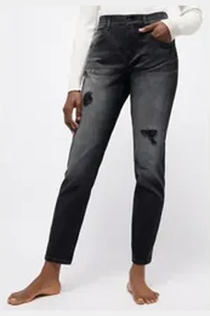 Angels Destroyed-Jeans - Jeans - lässige Damenjeans - BOYFRIEND SEQUIN grau 38/30