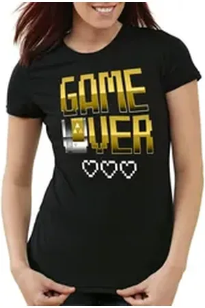 style3 T-Shirt Game Over nes cartridge link gold zelda link nintendo switch schwarz L