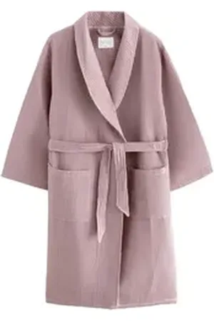 Next Damenbademantel Bademantel mit Waffelstruktur, Baumwolle, Polyester rosa L