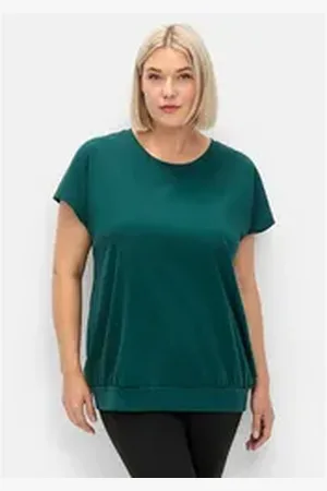 Sheego Funktionsshirt Große Größen atmungsaktiv und mit Cut-out im Rücken blau 56/58