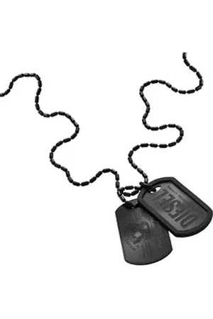 Diesel Kette mit Anhänger Schmuck Geschenk Edelstahl Halskette FONT, DX1553040, DX1554001 schwarz