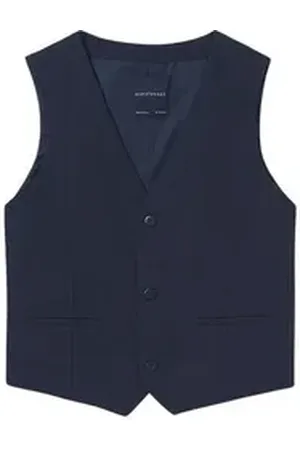 Mayoral Anzugweste mit Leinen beige|blau 158/164