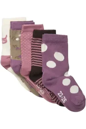 Minymo Socken Socks w. Pattern (5-pack) lila 19-22
