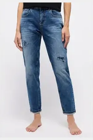 Angels Destroyed-Jeans - Jeans - lässige Damenjeans - BOYFRIEND SEQUIN blau 36/30