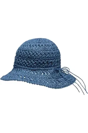 CASPAR Strohhut HT31 Damen Sommerhut aus Papierstroh blau