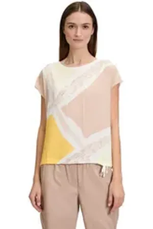 Betty & Co Betty&Co Kurzarmshirt Casual-Shirt mit Print (1-tlg) Druck braun XL