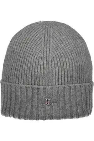 GANT Beanie Unisex Mütze Wolle SHIELD WOOL BEANIE grau