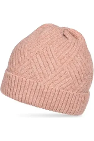 CASPAR Beanie MU222 Warme Unisex Strickmütze mit Rauten Muster extra warm mit Teddy Fleece Futter rosa