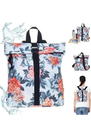 NEW REBELS Freizeitrucksack Damen klein Rucksack Handtasche Tasche, Reise Freizeit Bag wasserabweisend aus Plane + bagboom Etui weiß