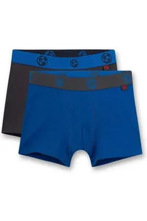 Sanetta Boxer Jungen Boxershort 2er Pack Baumwolle (Packung, 2er Pack) blau|bunt|grau 116
