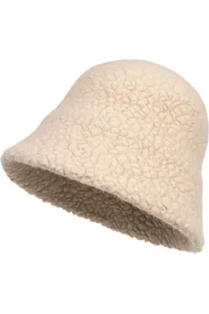 CASPAR Fischerhut HT028 warmer Bucket Hat Teddyfell Optik Winter beige