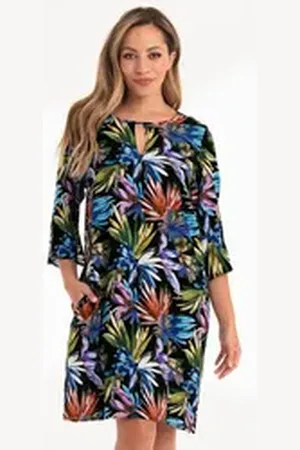 Anita Since 1886 Strandkleid Night Flowers - Style Salla Strandkleid 3/4 Armlänge bunt L