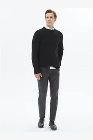 Kip Regular-fit-Jeans Dunkelgraue Super Slim Fit Denim Baumwollmischung Hose 28