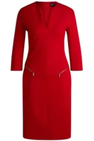 HUGO BOSS Maxikleid Kleid Dalmar - Eng rot 38