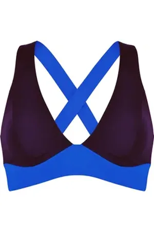 NATURANA Bügel-Bikini-Top, mit überkreuzten Rückenriemen blau|schwarz 40