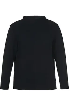 Frapp Stehkragenpullover aus unifarbenem Stoff blau 44