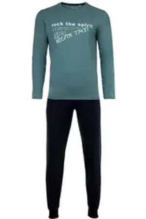 Sanetta Pyjama Jungen Pyjama Baumwolle (2 tlg) blau|bunt|grün 140