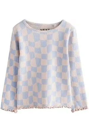 Next Leggings Geripptes Langarm-T-Shirt (1-tlg) blau 104-110 (4-5 J.)