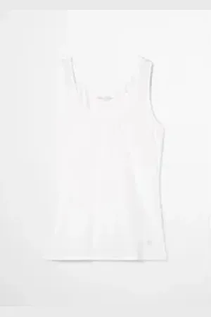 Marc O’ Polo Tanktop Essentials mit kleinem Logo am Saum weiß L
