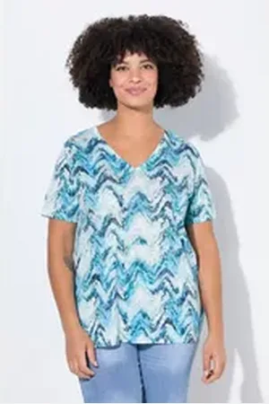 Angel of Style Angel of Style T-Shirt T-Shirt Wellenmuster Glitzersteinchen grün 54