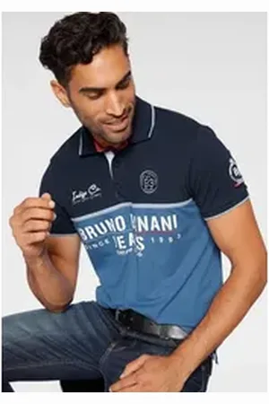 Bruno Banani Poloshirt Kurzarm, körpernahe Passform, mit Polokragen blau 4XL (68/70)