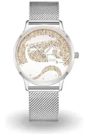 DUR Uhr Schmuck: Uhr 36er "Küste" mit Strandsand, Mesh Band Edelstahl, DW0