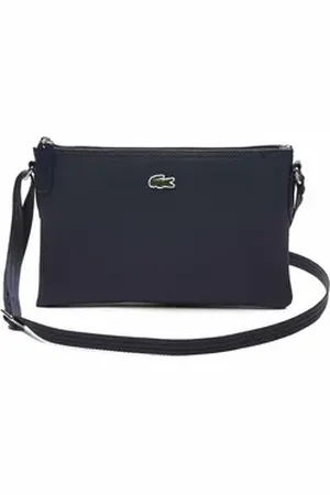 Lacoste Henkeltasche Damen Umhängetasche Lederimitat blau