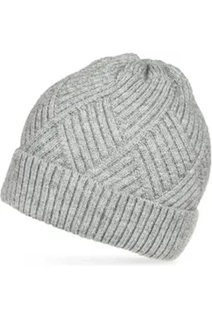 CASPAR Beanie MU222 Warme Unisex Strickmütze mit Rauten Muster extra warm mit Teddy Fleece Futter grau