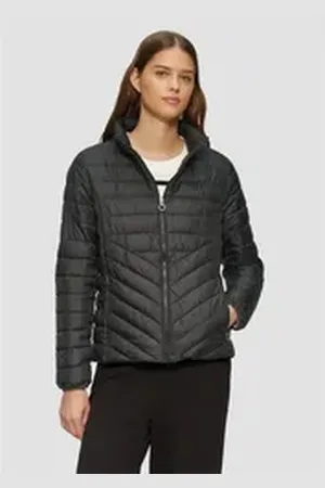 QS by s.Oliver Steppjacke (1, 1-St) leichte Jacke mit Steppung und Stehkragen schwarz 44