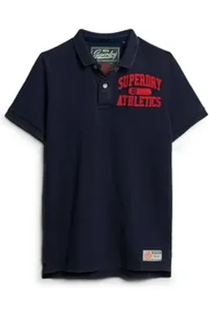 Superdry Poloshirt Herren Poloshirt Baumwolle Vintage Athletic Polo blau L