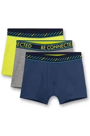 Sanetta Boxer Jungen Boxershort 3er Pack Baumwolle (Packung, 3er Pack) bunt|gelb|grau 140