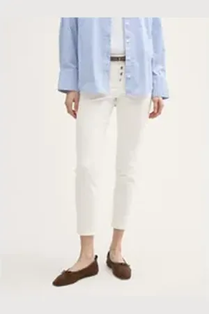 TOM TAILOR 7/8-Jeans TTALEXA Skinny Jeans mit Knopfleiste weiß 28/28