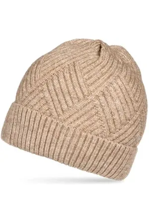 CASPAR Beanie MU222 Warme Unisex Strickmütze mit Rauten Muster extra warm mit Teddy Fleece Futter