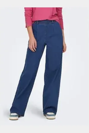 JACQUELINE DE YONG Boyfriend-Jeans High Waist Jeanshose Weites Bein Modisch und Vielseitig JDYGEGGO HW WIDE JEANS DNM NOOS blau|schwarz S