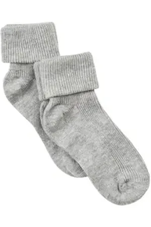 Minymo Socken Baby rib sock w. fold (2-pack) grau 19-22